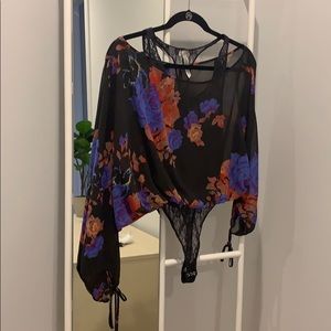 Free people top, with attached body suit